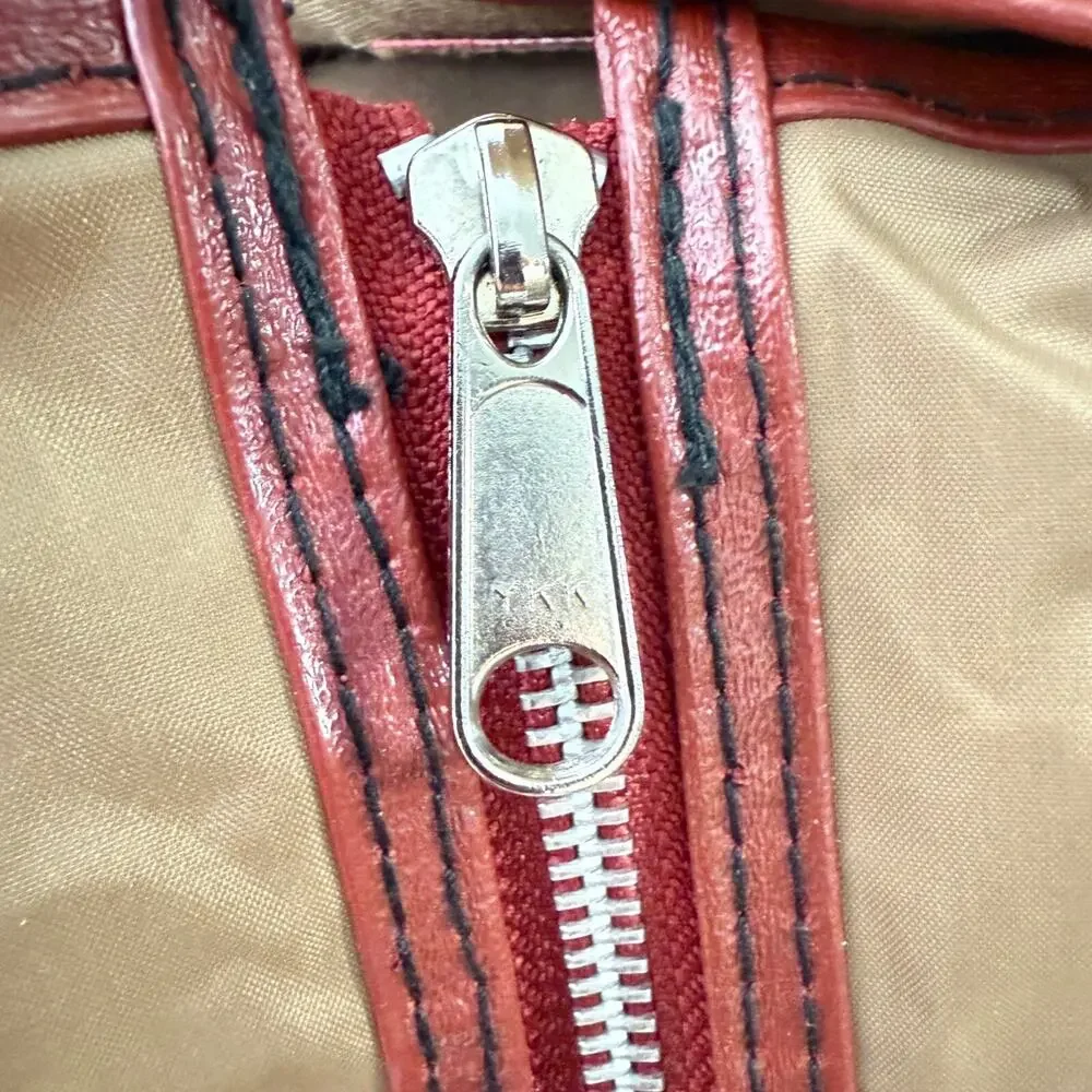 Sears Vtg Garment Bags Set of 2 Red & Beige Zipper Closure 41